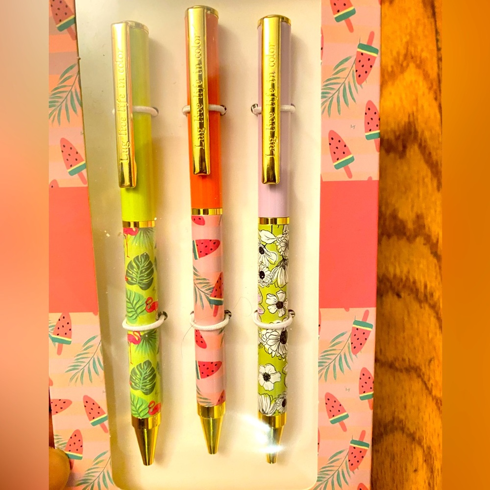 NEW- IN BOX NEVER OPENED- NEWEST LUG SCRIBBLE -3-PIECE PEN SET- POPSICLE PINK - Picture 4 of 6